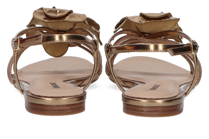 Goudkleurige sandalen met bloem Lola Cruz 