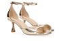 Goudkleurige metallic sandalen met trechterhak Lola Cruz