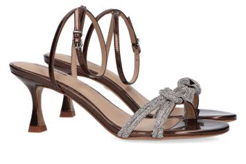 Marron sandalen met hak en strass lola Cruz 