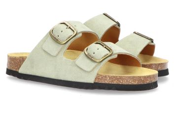 Kaki instappers in velours Josephine Scholl