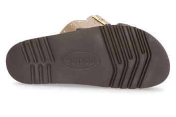 Beige lederen instappers met gouden detail Beatriz Scholl