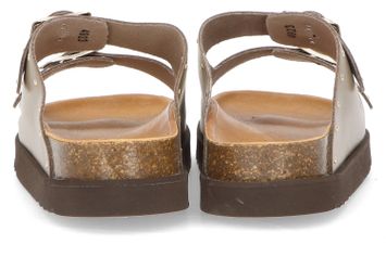 Beige lederen instappers met gouden detail Beatriz Scholl