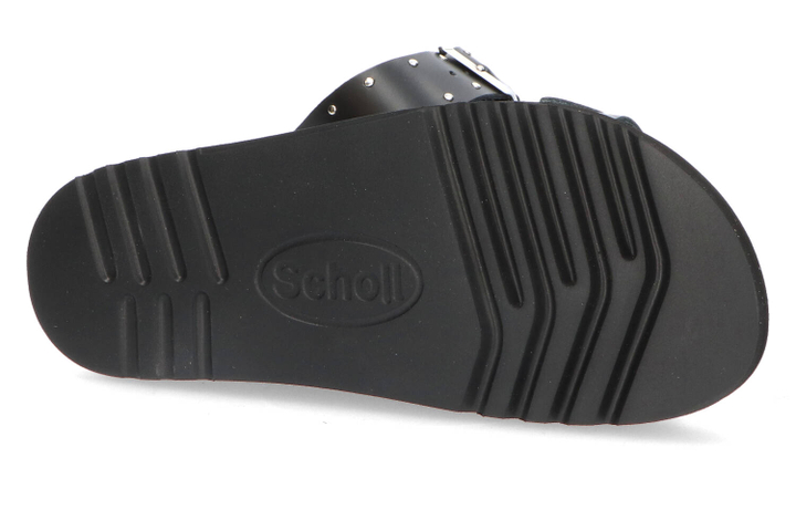 Zwarte lederen instappers met zilveren detail Beatriz Scholl 