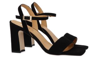 CTWLK Zwarte velvet sandalen met hak Ania Catwalk