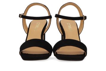 Zwarte velvet sandalen met hak Ania Catwalk 