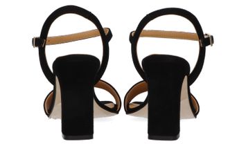 Zwarte velvet sandalen met hak Ania Catwalk 