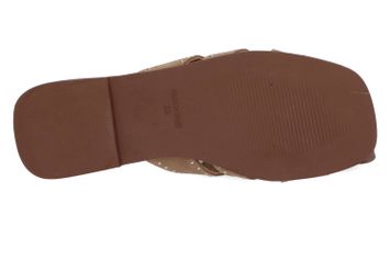 Zandkleurige slippers met goudkleurige studs Vlinder Catwalk