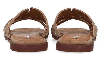 Zandkleurige slippers met goudkleurige studs Vlinder Catwalk