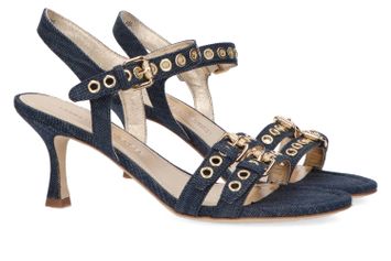 Blauwe jeans sandalen met trechterhak Kennel+Schmenger 