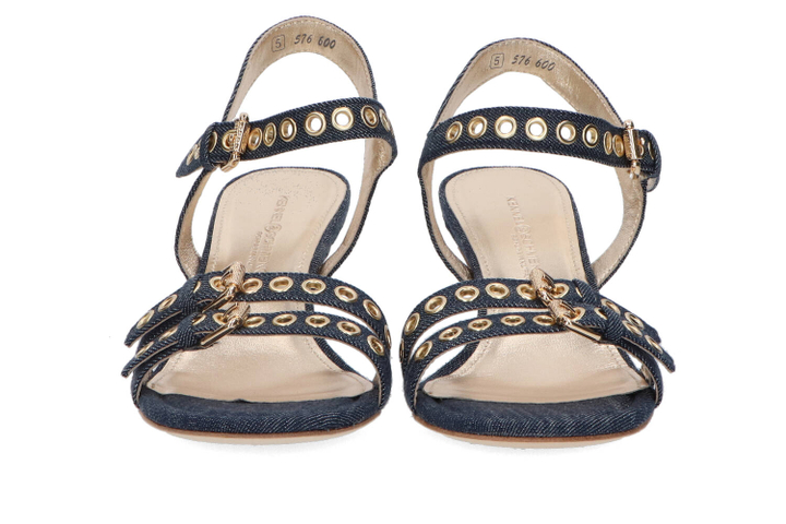Blauwe jeans sandalen met trechterhak Kennel+Schmenger