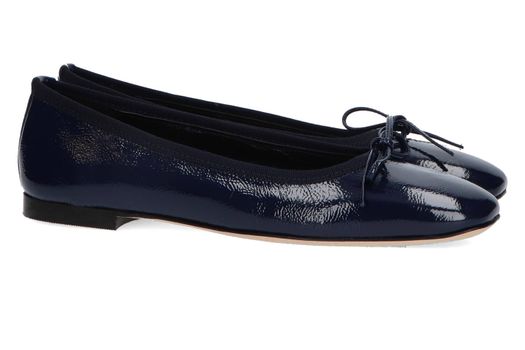 Donkerblauwe ballerina's in lakleder Perla Odare
