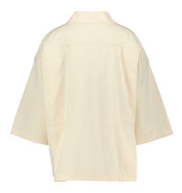 Ivoorkleurige oversized katoenen jas met knopen en driekwart mouwen Rue de Tokyo