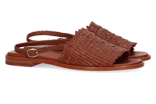 Cognac kleurige sandalen Hope Lizard Allan K