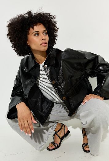 Grijze wide leg jeans Homage 
