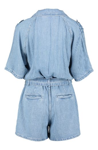 Blauwe soepelvallende jeans jumpsuit Homage 