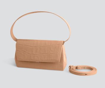 Cappucino croco handtas Ikon Kaai 