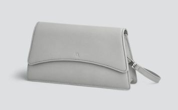 Lichtgrijze handtas met ketting Mini Arch Kaai 