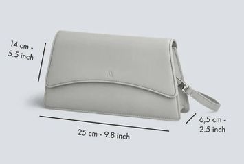 Lichtgrijze handtas met ketting Mini Arch Kaai 