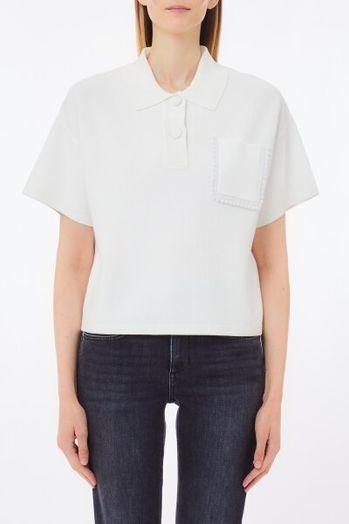 Witte pull met parel detail Liu Jo 