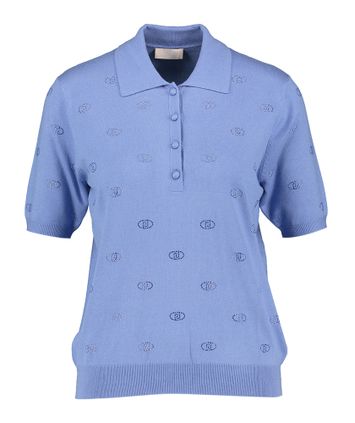Blauwe trui met merklogo Liu Jo 