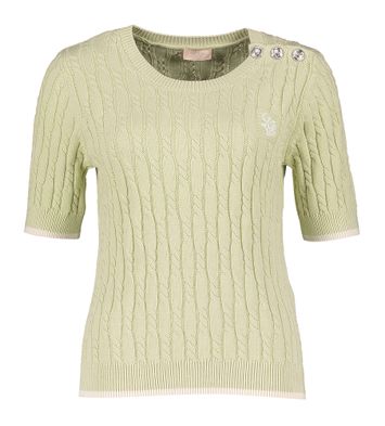Lichtgroene pull met kabel Twinset 