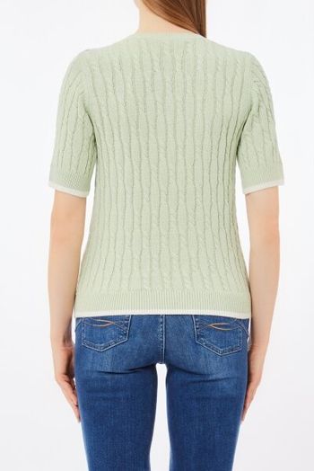 Lichtgroene pull met kabel Twinset 