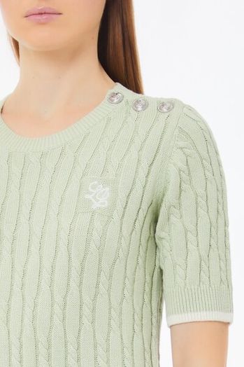 Lichtgroene pull met kabel Twinset 