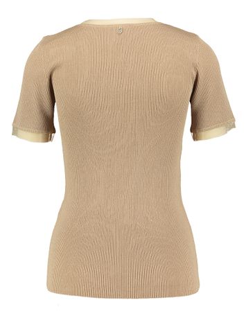 Bruine pull in ribbel met voile detail Liu Jo