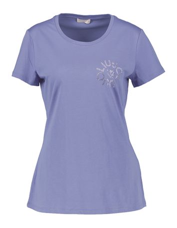 Blauwe t-shirt met merklogo Liu Jo