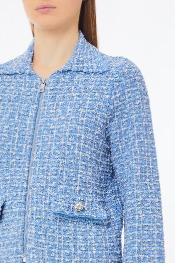 Blauw vestje in bouclé Liu Jo