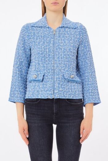 Blauw vestje in bouclé Liu Jo