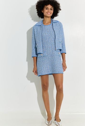 Blauw vestje in bouclé Liu Jo