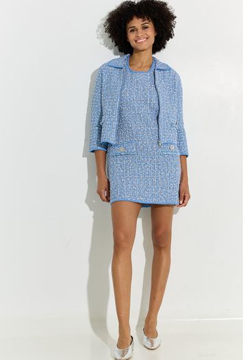 Blauw vestje in bouclé Liu Jo