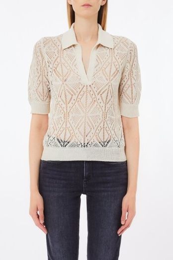 Beige gehaakte trui met ondertop Liu Jo 