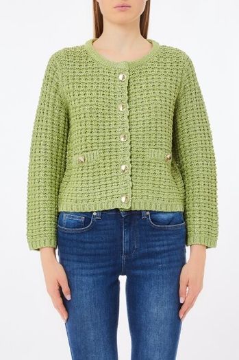 Groene gehaakte pull met knopen Liu Jo