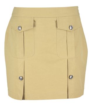 Liu Jo Groenbeige rok met zilverkleurige detailknopen