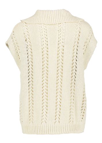 Ecru gehaakte pull met kap Liu Jo
