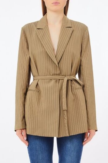 Olijfgroene blazer met zwarte strepen Liu Jo 