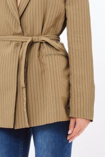 Olijfgroene blazer met zwarte strepen Liu Jo 