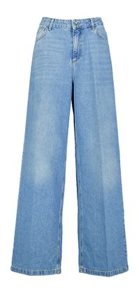 Liu Jo Blauwe loose fit jeans met detail op de achterzak