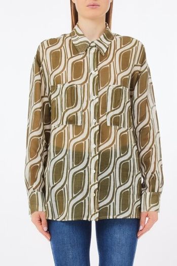 Ecru bloes met kaki print Liu jo