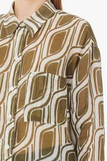 Ecru bloes met kaki print Liu jo
