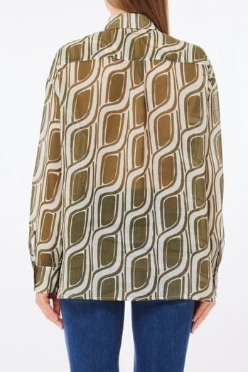 Ecru bloes met kaki print Liu jo