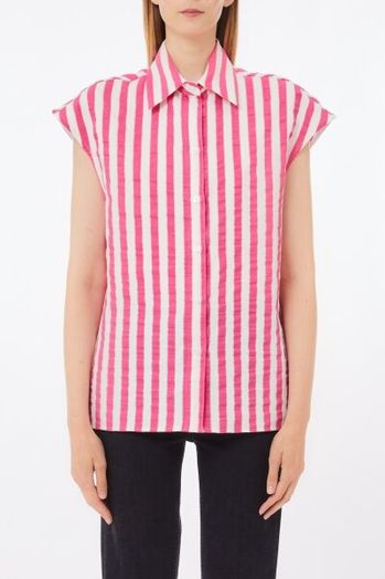 Roze gestreepte mouwloze bloes Liu Jo 