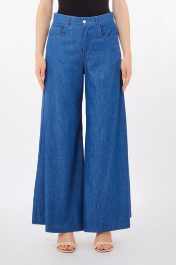 Blauwe wide fit broek in jeans look Liu Jo 
