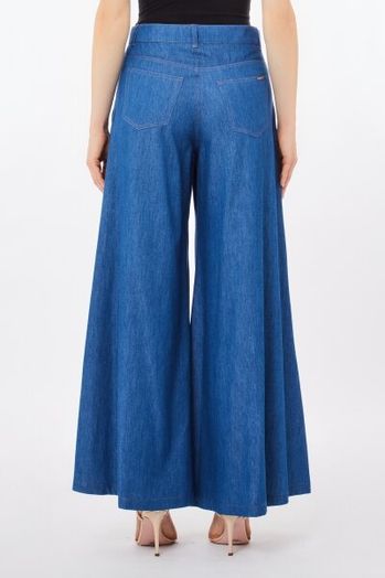 Blauwe wide fit broek in jeans look Liu Jo 