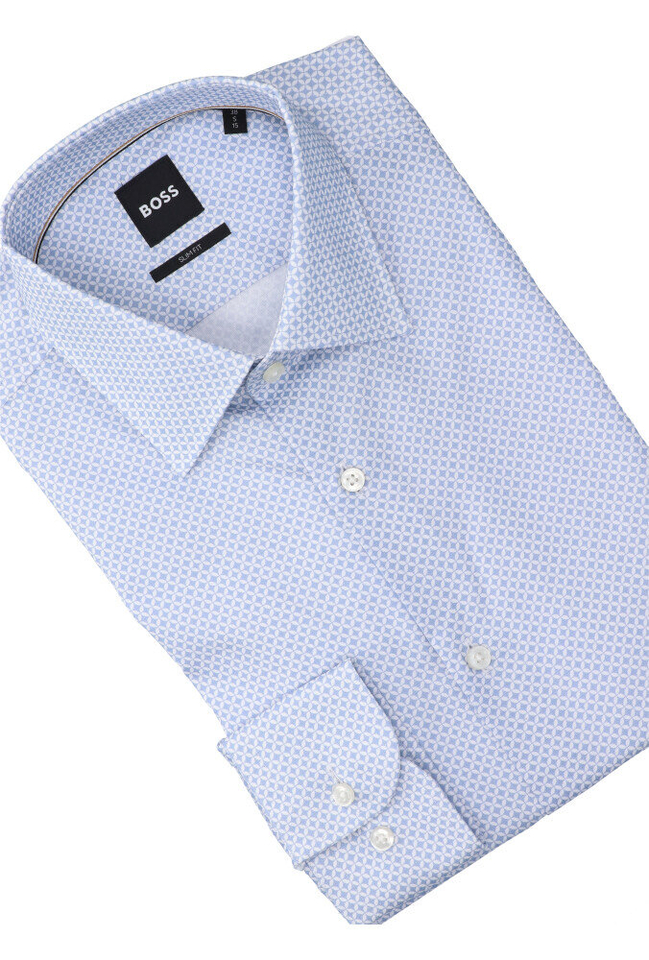 Light/Pastel Blue katoenen hemd ( slim fit) en lange mouwen Hugo Boss