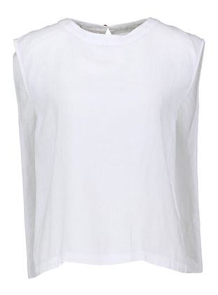 Momoni Witte mouwloze linnen blouse Sofia