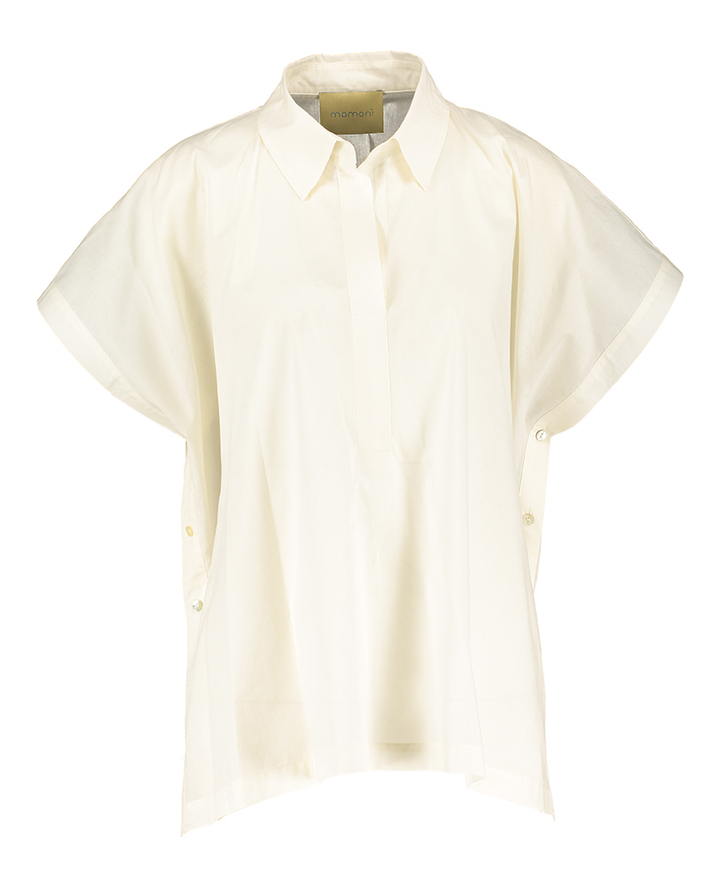 Beige blouse met knoopdetail Amanda Momoni