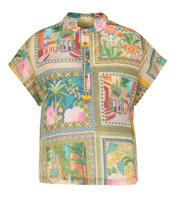 Multicolor bloes met print Paso Momoni